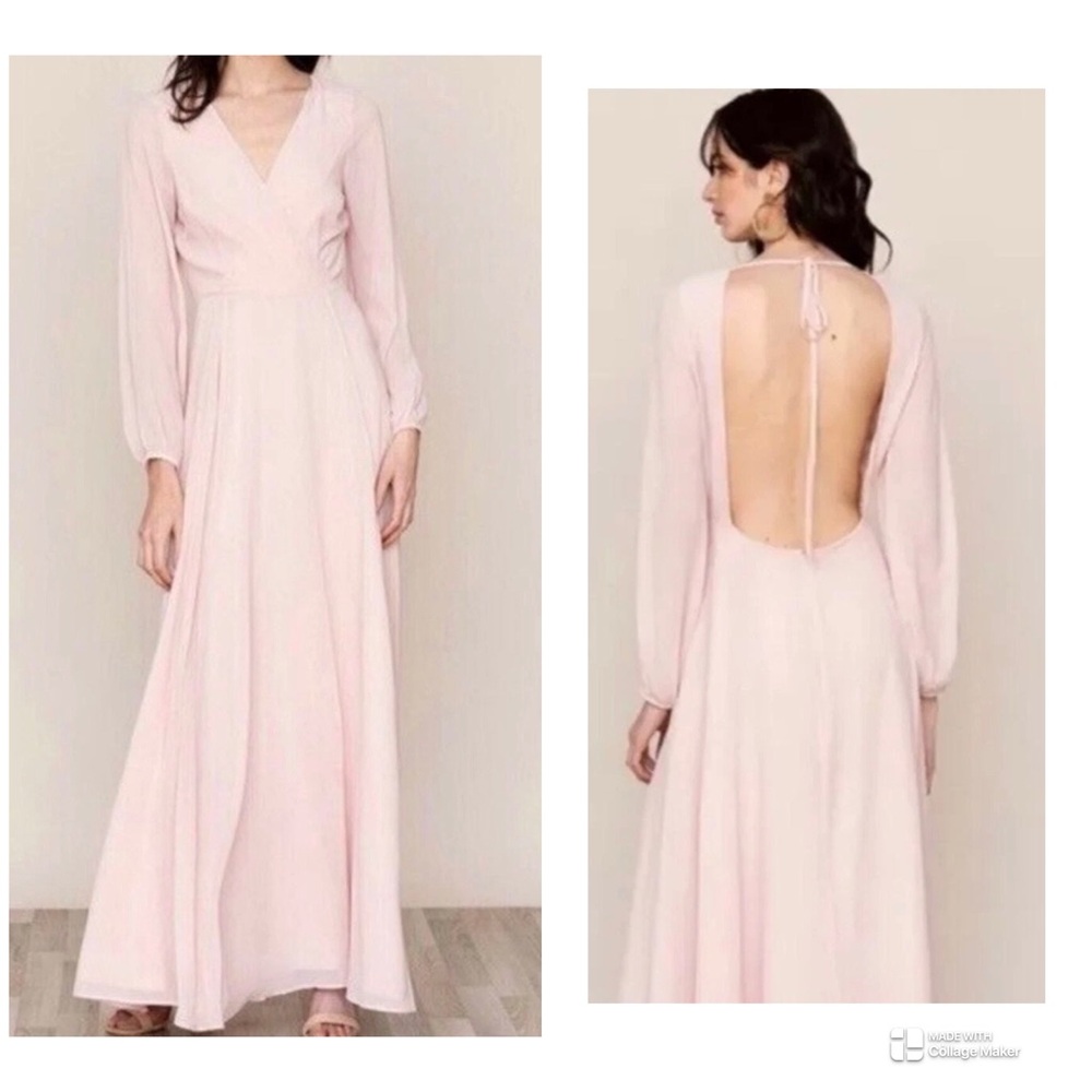 Anthropologie NWT Yumi Kim  Pink Chiffon Maxi Dress size L (